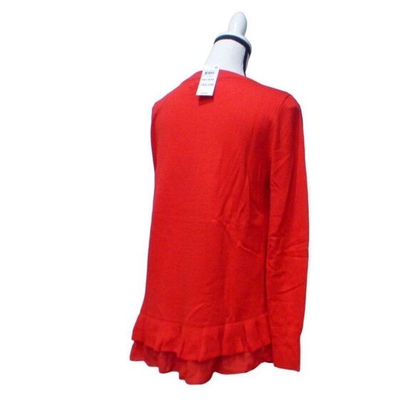 Style & Co Chiffon-Hem Tunic Sweater, Infrared Sz. M - Picture 3 of 9